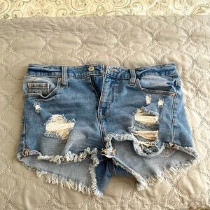 ripped denim shorts